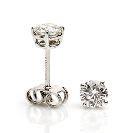 Brilliant Cut Diamond 18ct White Gold Stud Earrings, 1.05cts