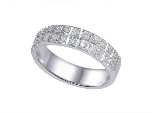Brilliant Cut Diamond Set Half Eternity Ring, 0.23cts, 18ct White Gold