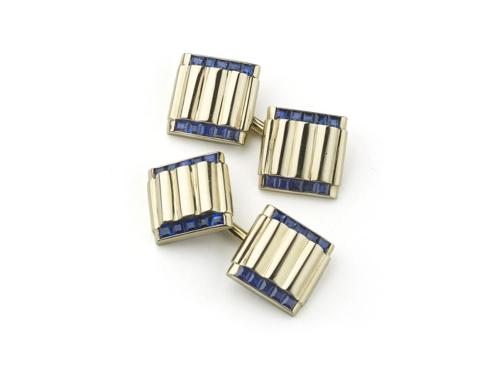 Vintage Tiffany & Co. Sapphire & Gold Cufflinks