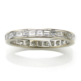 Carré cut diamond eternity ring