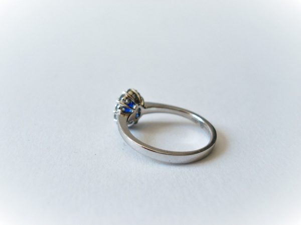 Classic 0.50ct Sapphire and Diamond Oval Cluster Ring