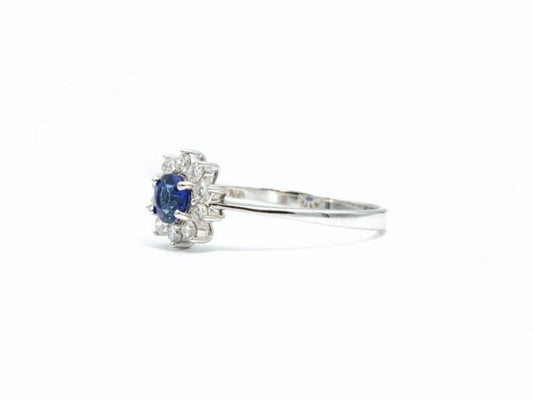 Classic Sapphire and Diamond Cluster Ring