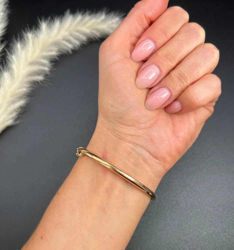 Antique 15 Carat Yellow Gold Suffragette Bangle With Gemstones