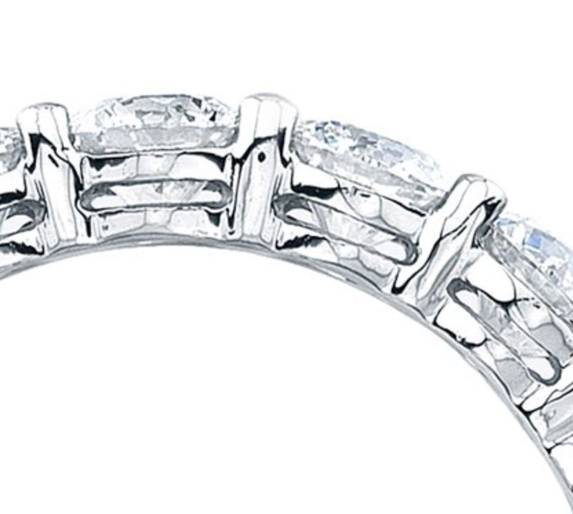 Pushing Present Round Diamond Full Eternity Wedding Ring, 4.10 Carats Jewellery Discovery London