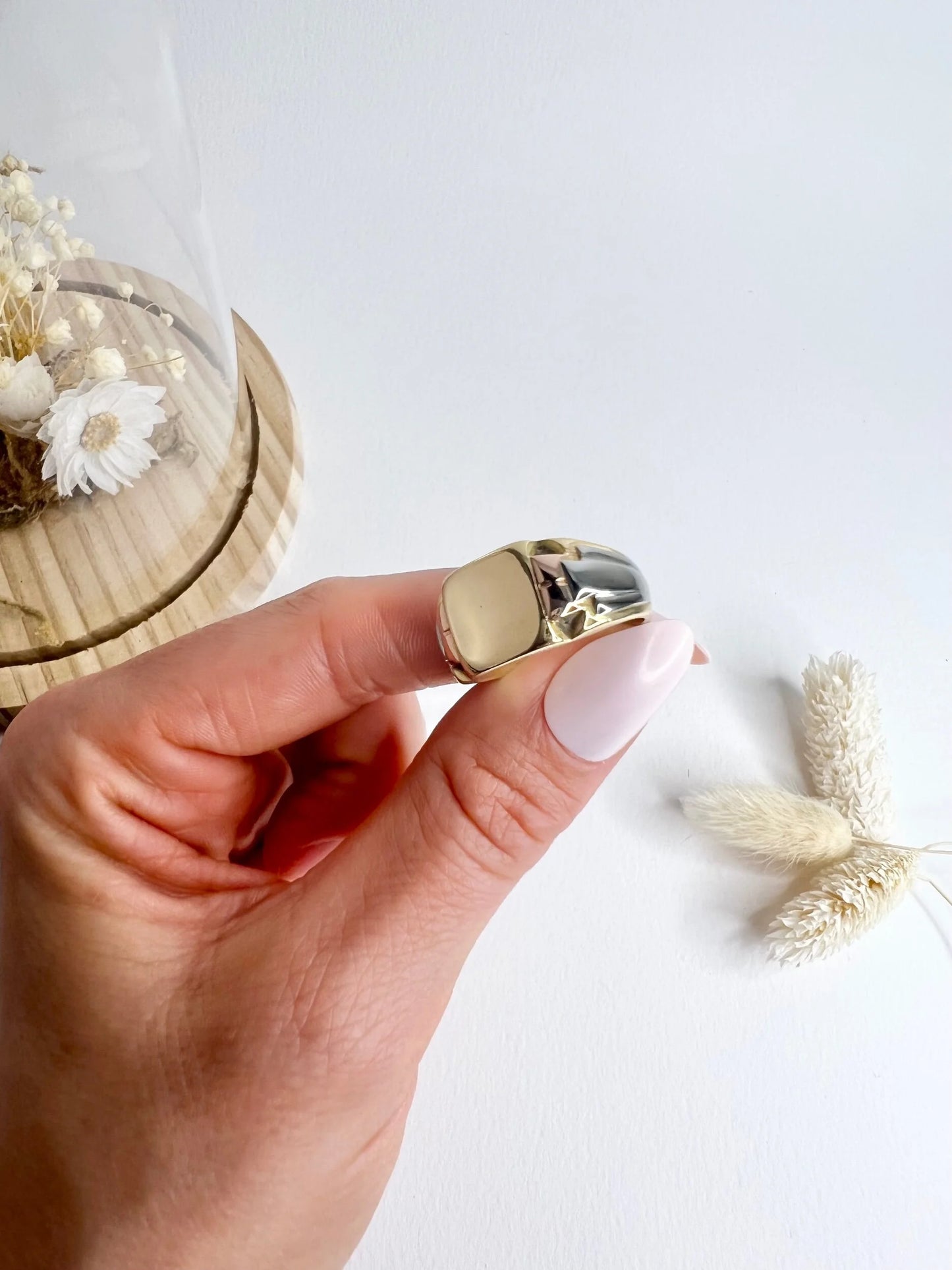 Art Deco 18 Carat Yellow Gold and Platinum Signet Ring, Circa 1920