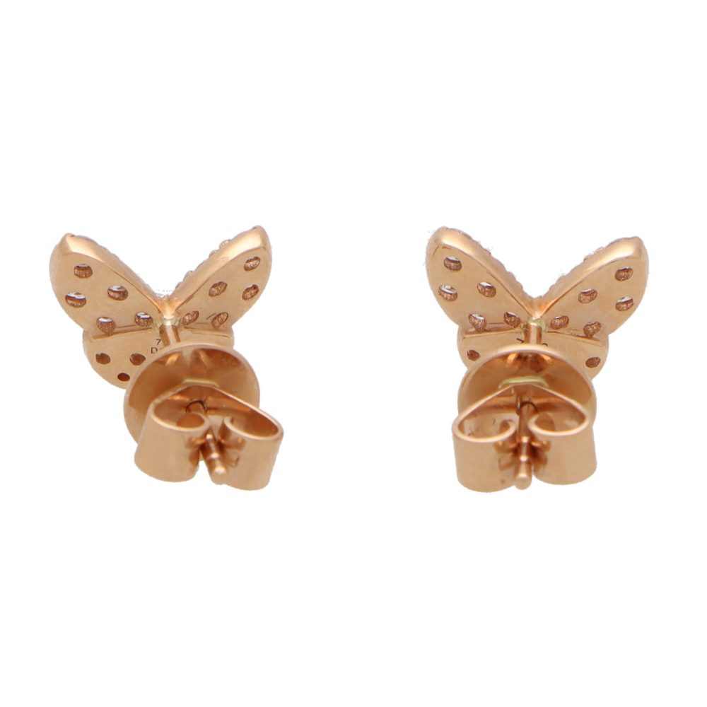 0.53ct Diamond Butterfly Earrings in 18ct Rose Gold