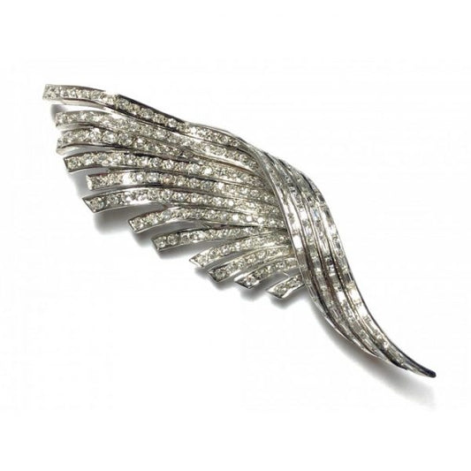 DIAMOND FEATHER BROOCH