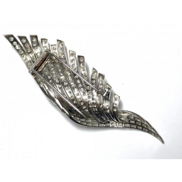 DIAMOND FEATHER BROOCH