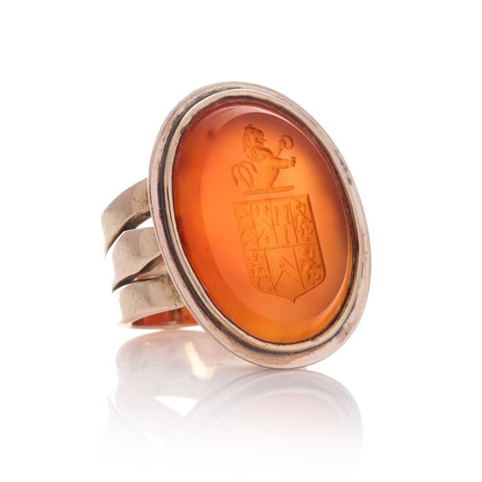 Victorian carnelian intaglio signet ring.