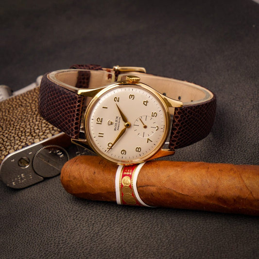 Vintage Rolex Precision 9ct Gold Manual Watch with Dennison Case