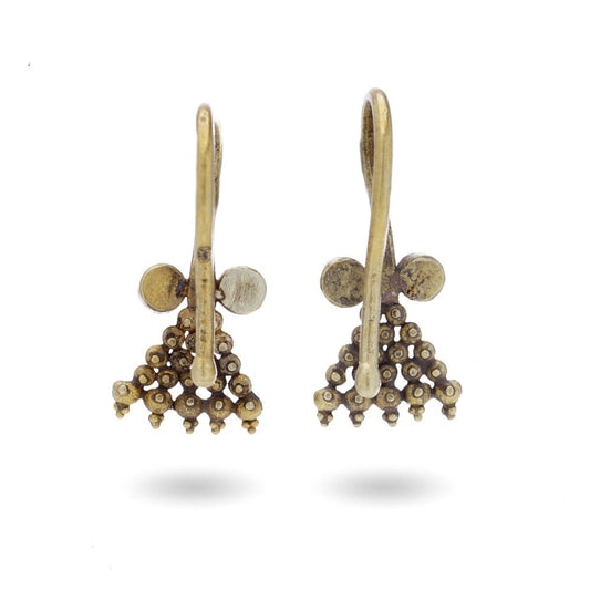 Ancient Roman empire 3-rd century gold earrings with rubies.