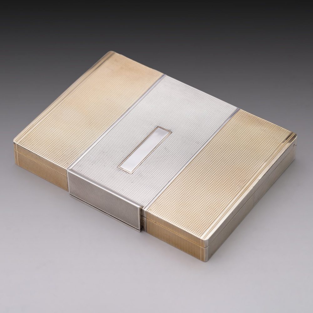 Asprey vintage silver gilt compact case.