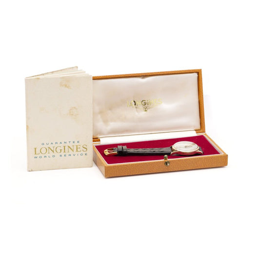Longines Vintage 9ct Yellow Gold Manual Winding Watch. Made in England, Birmingham, Circa 1963. Comes in the original box and with certificate of origin