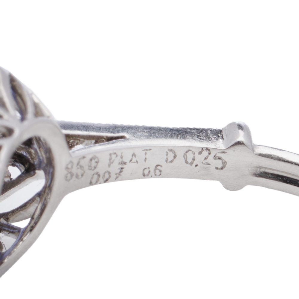 Old European Cut Diamond and Sapphire Cluster Engagement Ring in Platinum