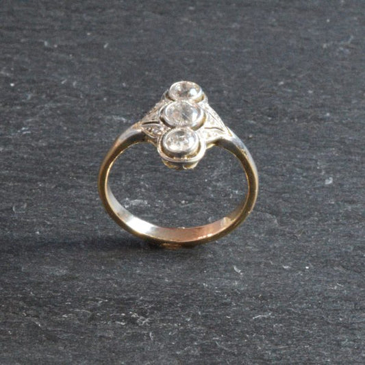 Antique Art Deco Diamond Dress Ring in 18ct gold and Platinum