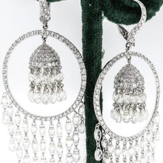 Diamond Briolette Drop Earrings