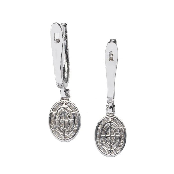 1.53ct Diamond Cluster Drop Earrings in 18ct White Gold