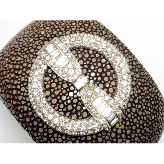 Diamond Cuff Bow Bangle Bracelet