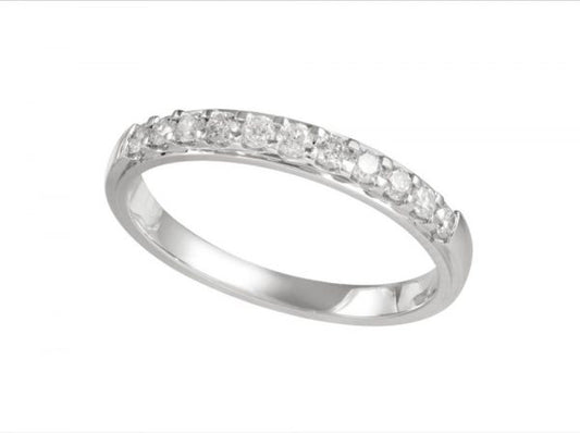Diamond Half Eternity Wedding Band Ring, 0.29cts, 18ct White Gold