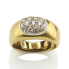 Diamond Pavé Set Cluster 18ct Gold Ring
