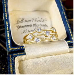 Diamond Three Strand Bubble Ring