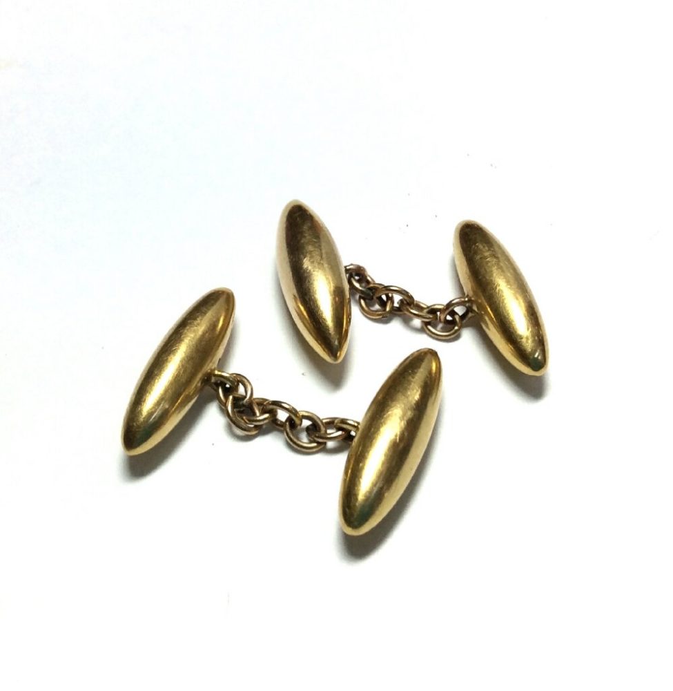 Antique Victorian 18ct Yellow Gold 'Torpedo' Cufflinks