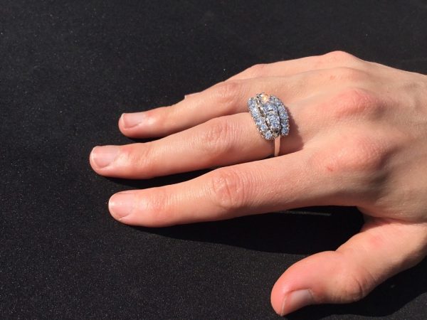 Vintage Three Row Diamond Ring