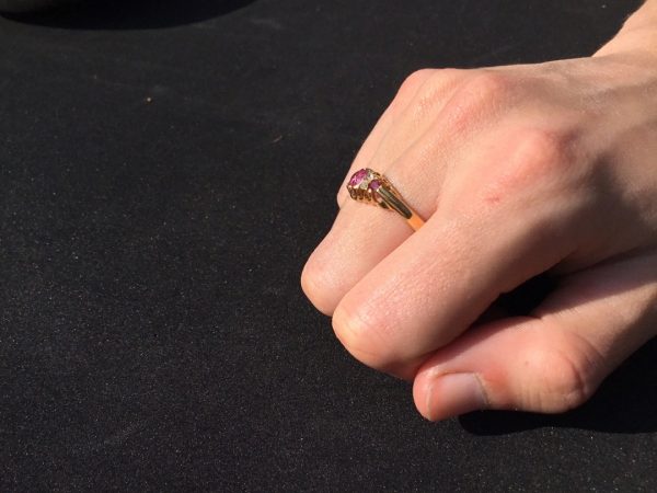 Antique Victorian 1.02ct Ruby and Rose Cut Diamond Ring