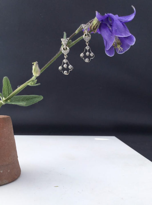 Antique Edwardian Diamond Drop Earrings