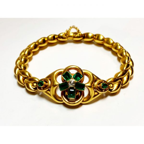 EMERALD DIAMOND GOLD BRACELET