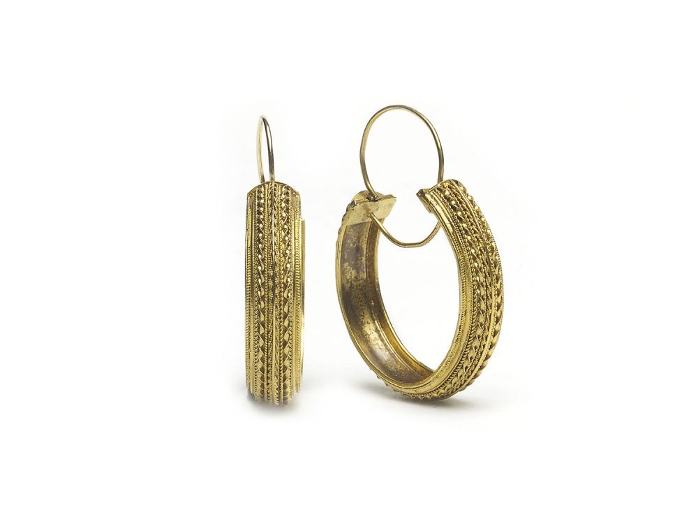 Antique Victorian Gold Hoop Earrings