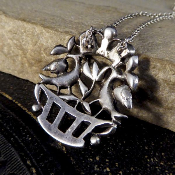 Edwardian Antique Marcasite and Gem Set Pendant Necklace