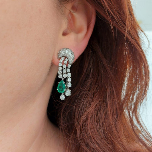 Emerald and Diamond Earrings by Pierre Sterlé