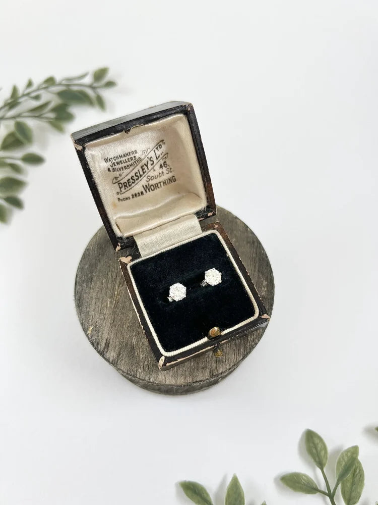 Modern Diamond Stud Earrings In 18 Carat White Gold