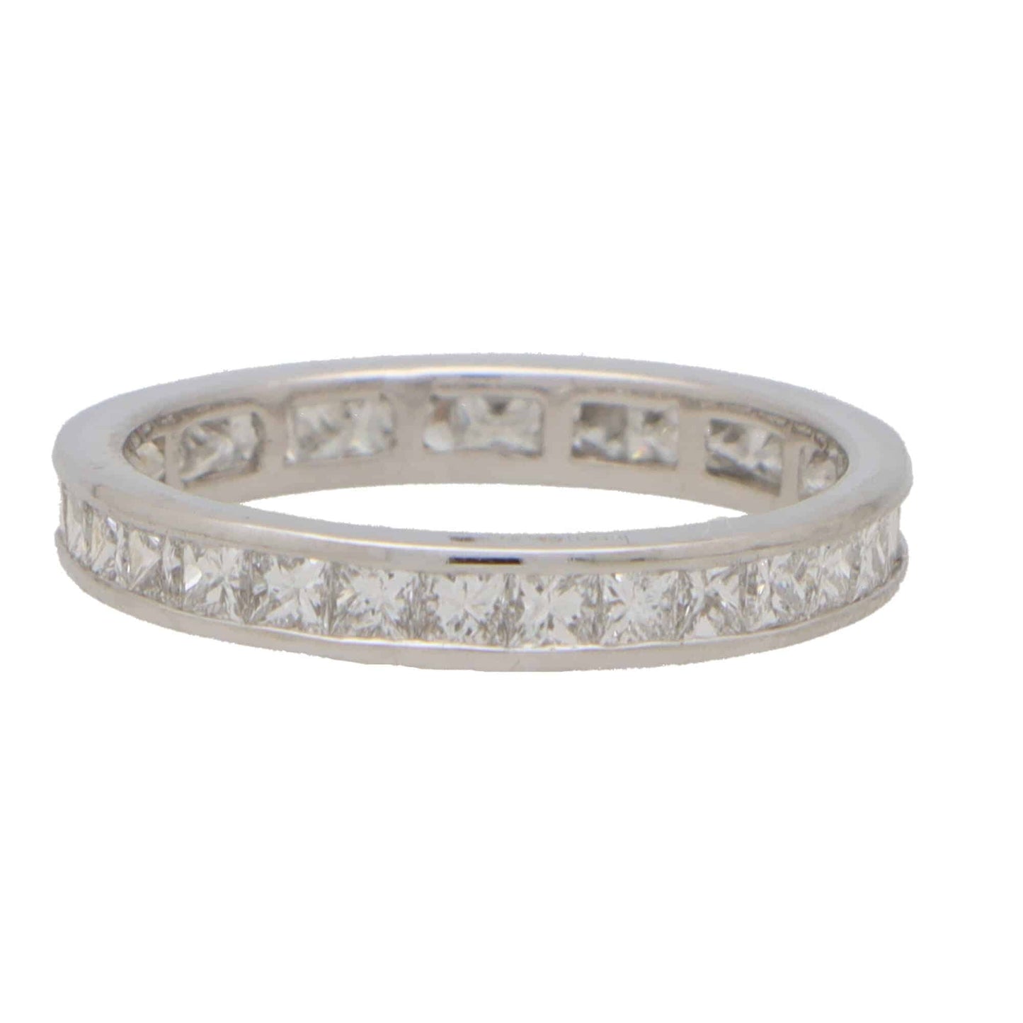 1.50ct Vintage Carre Cut Diamond Platinum Eternity Ring