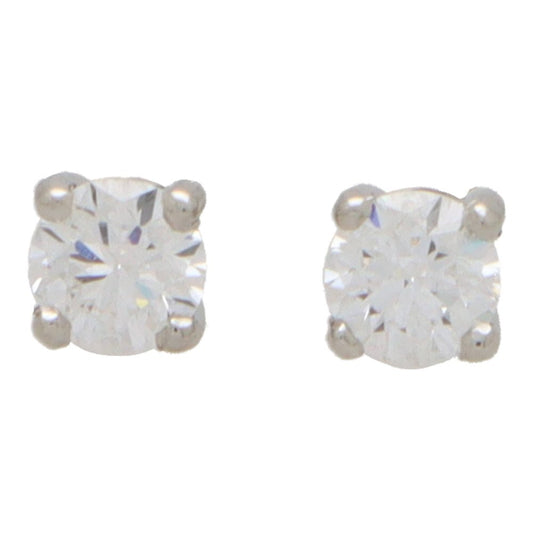 GIA Certified Diamond Stud Earrings In Platinum, 0.80cts total