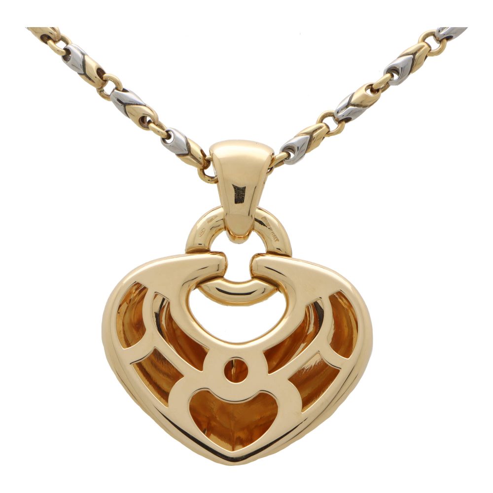 Vintage Bvlgari Doppio Cuore Heart Pendant, 18K Gold