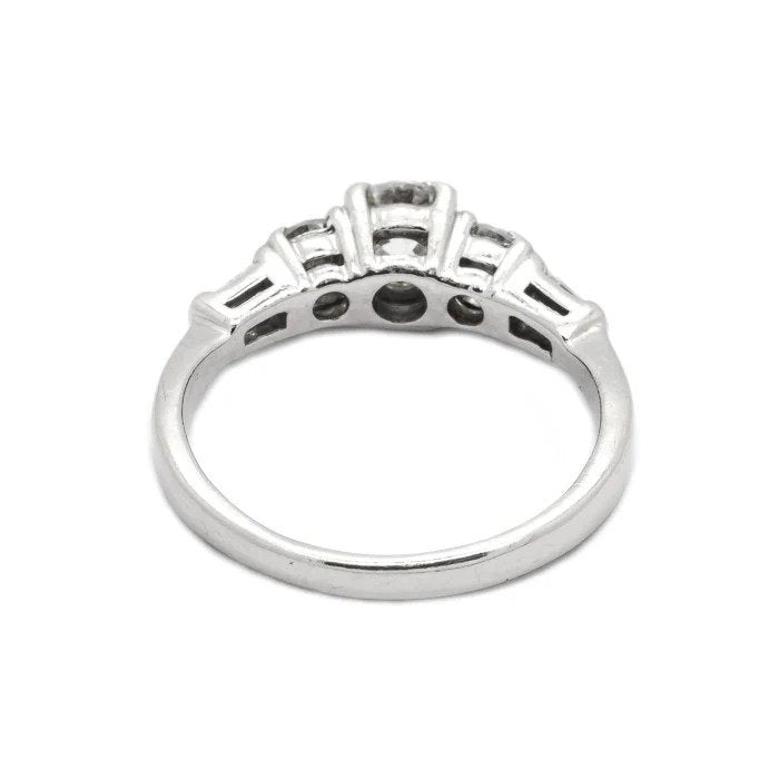 Vintage 1970s Diamond Trilogy Engagement Ring in Platinum