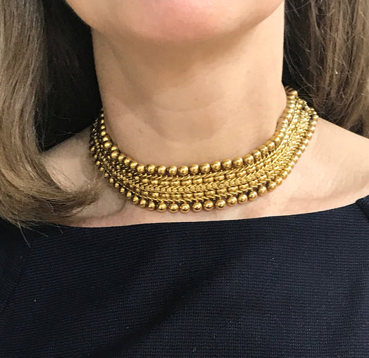 Antique Victorian Gold Collar Necklace, Circa 1860