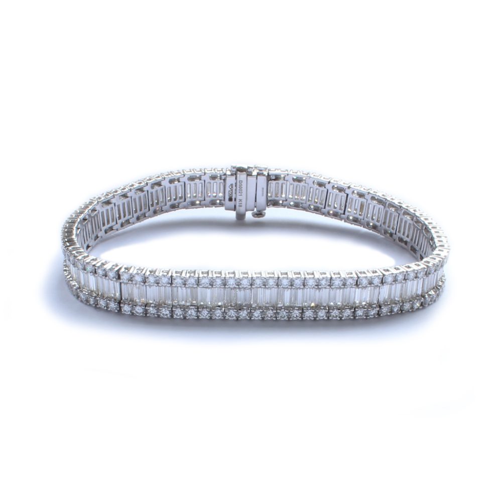 Three Row Diamond Line Bracelet