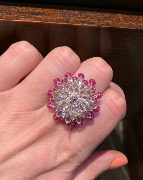 Burma Ruby and Diamond Cluster Dress Ring, 11.63 carat total