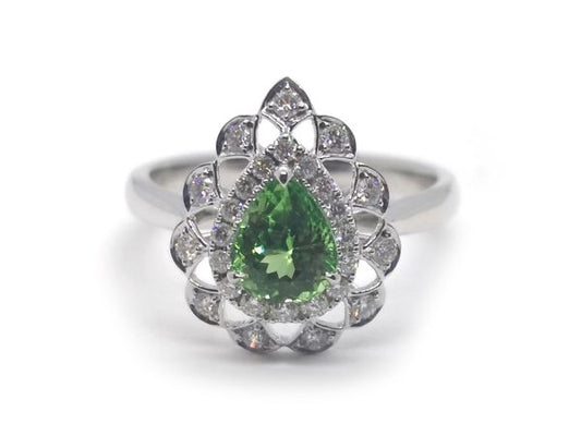 Kenyan Tsavorite and Diamond Dress Ring, 18ct White Gold