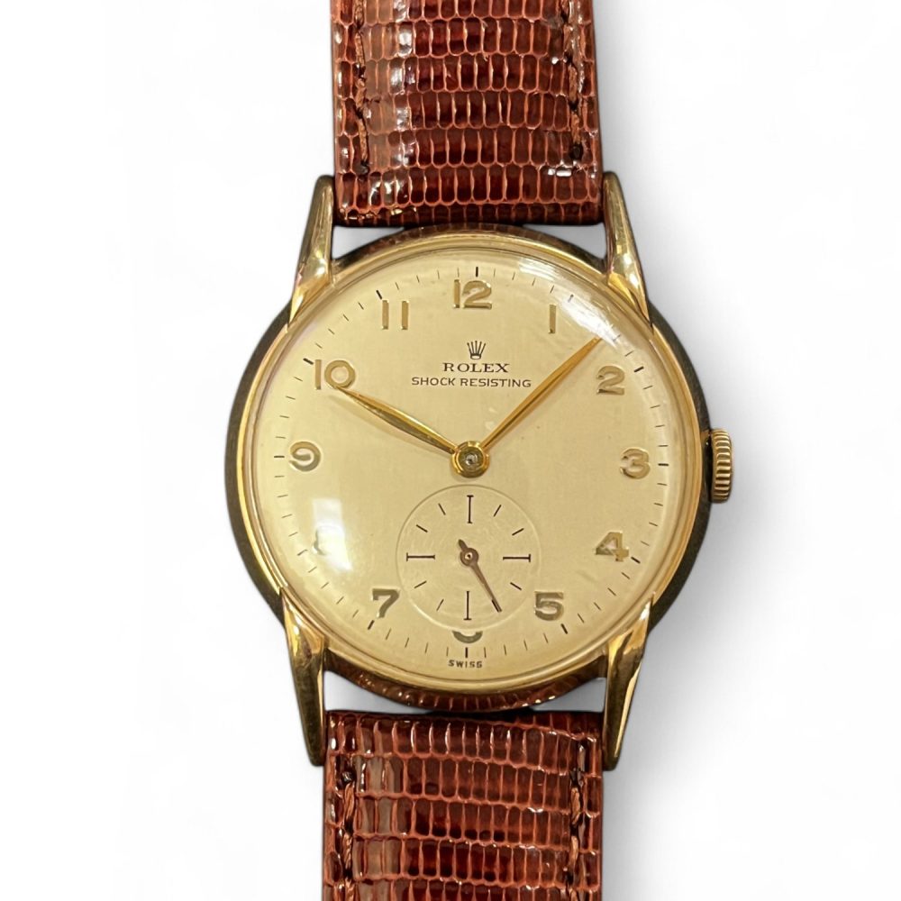 Vintage Rolex Precision 9 Carat Gold Wristwatch