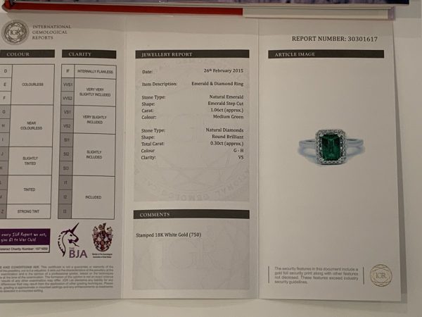 Emerald and Diamond Dress Ring, 18ct White Gold