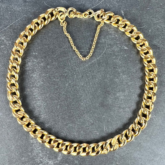Vintage French 18ct Yellow Gold Curb Chain Bracelet
