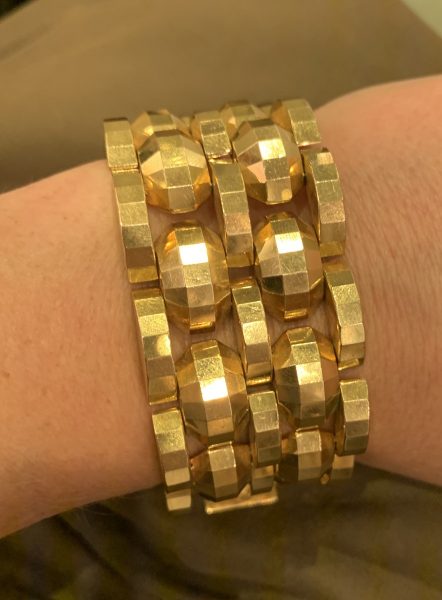 vintage gold cuff retro 1940 1950 gold link bracelet london