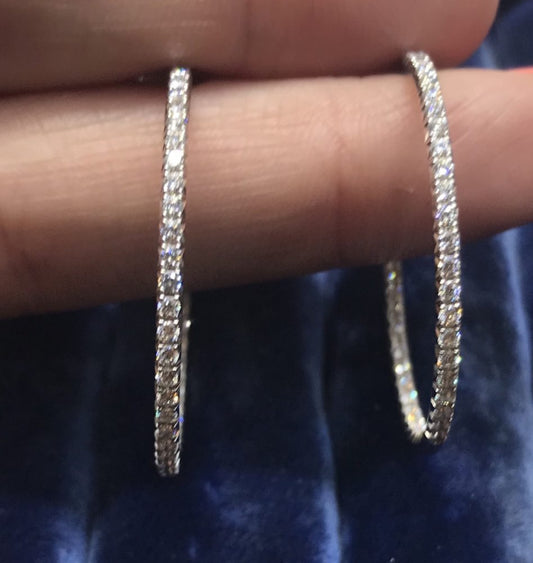 Tiffany and Co Diamond Hoop Earrings