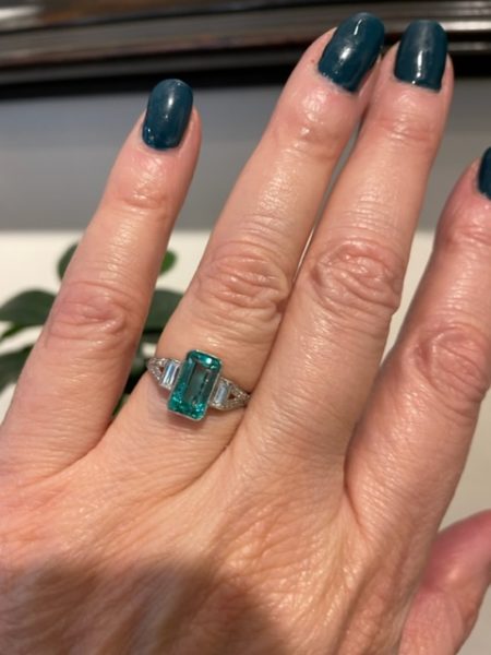 Art Deco Style 1.70ct Emerald and Diamond Ring