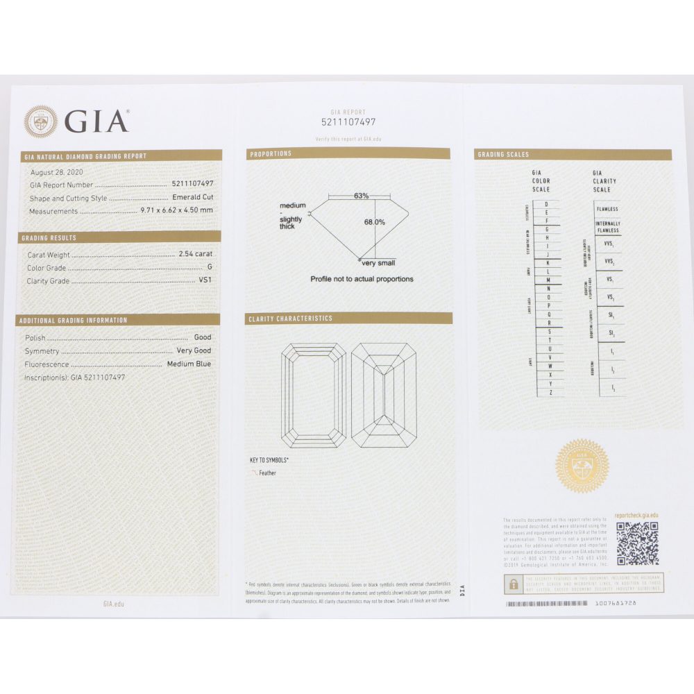 GIA Certified 2.54ct Emerald Cut Halo Cluster Ring