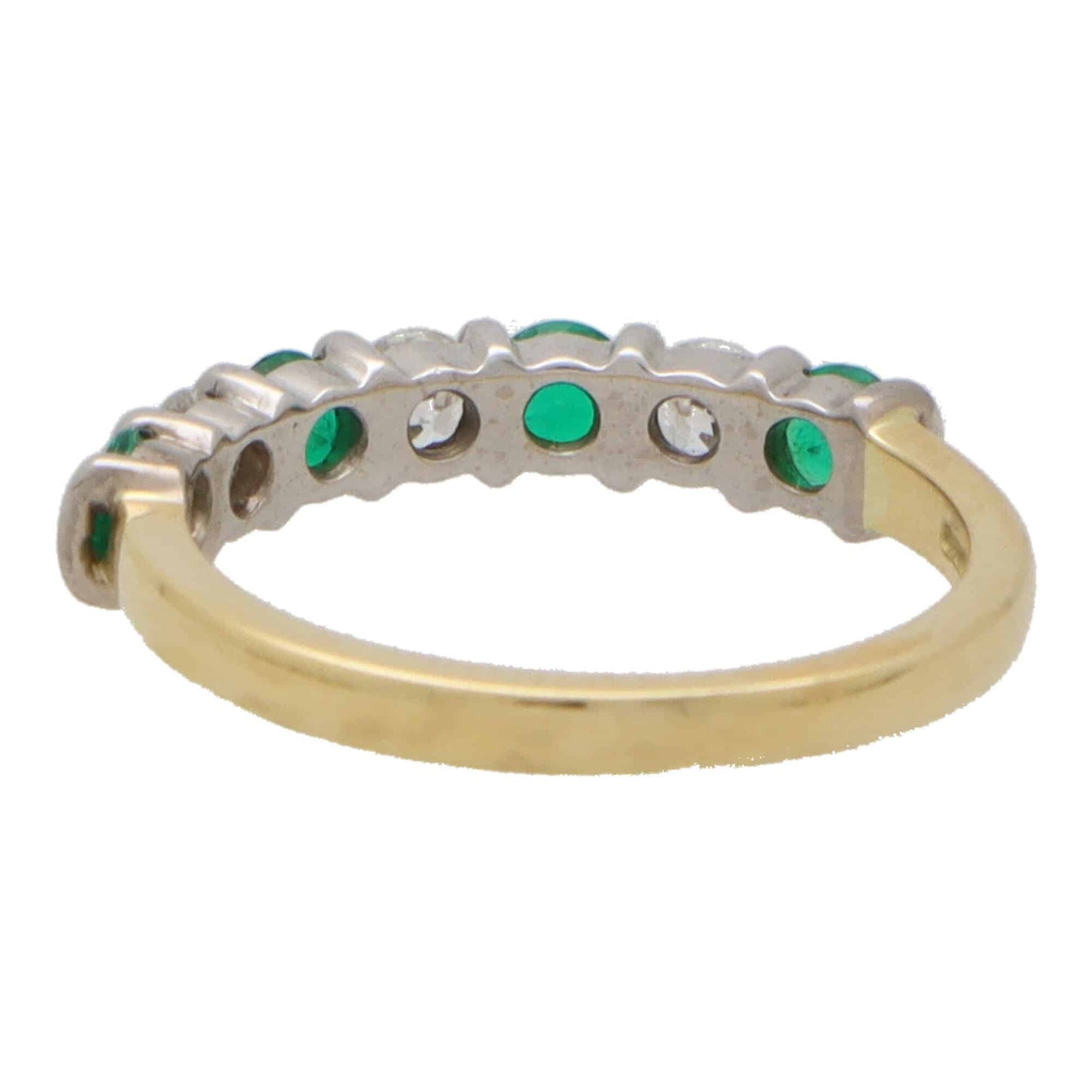 Emerald and Diamond Seven Stone Half Eternity Ring